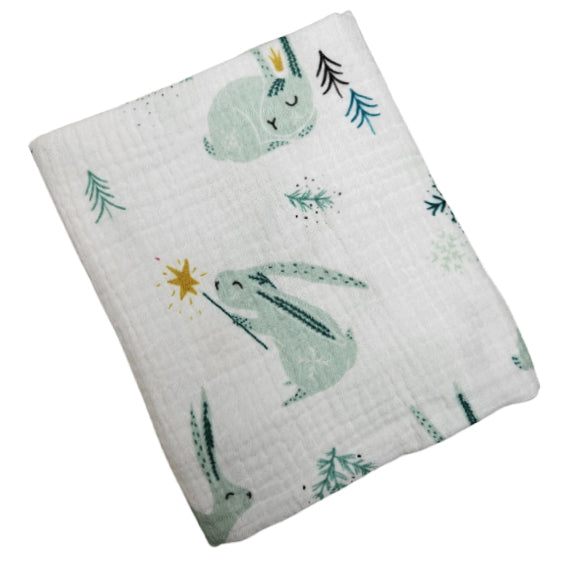 Children's Premium Muslin Tetra Diaper 65x65cm - Magical Bunny