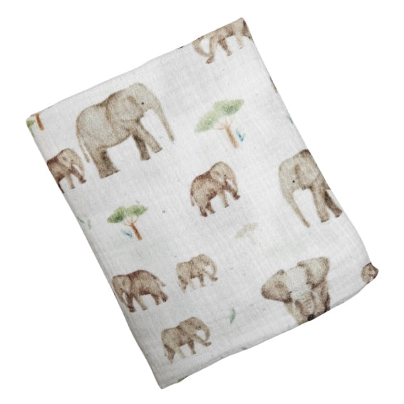 Children's Premium Muslin Tetra Diaper 65x65cm - Mama and Baby Elephant
