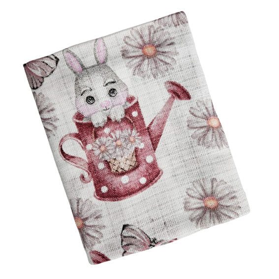 Children's Cotton Tetra Diaper 70x70cm - Bunny in a Bucket