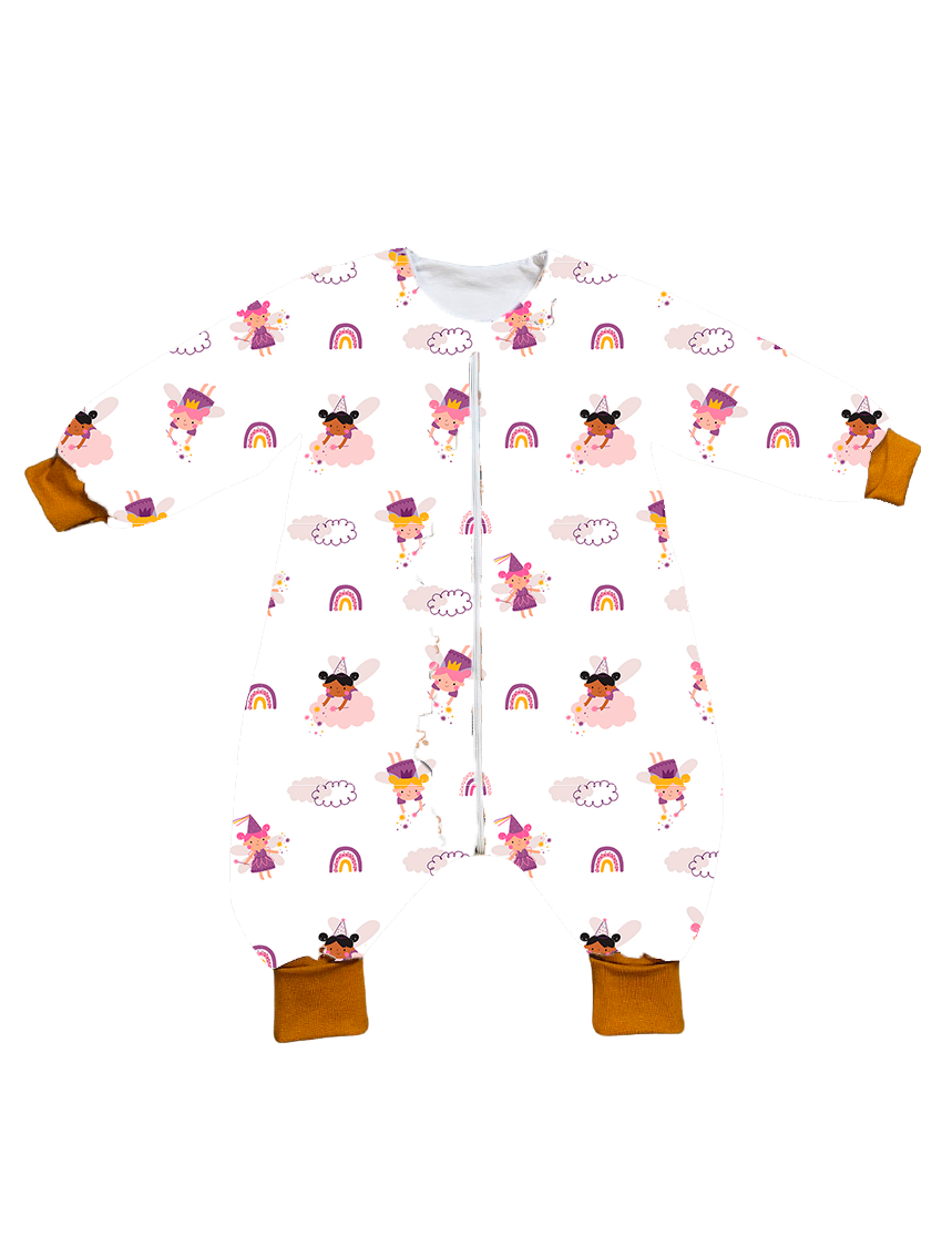Muslin sleeping bag with legs, sleeves, and filling - Fairy