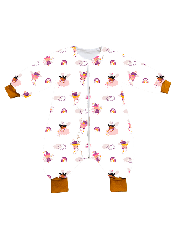 Muslin sleeping bag with legs, sleeves, and filling - Fairy