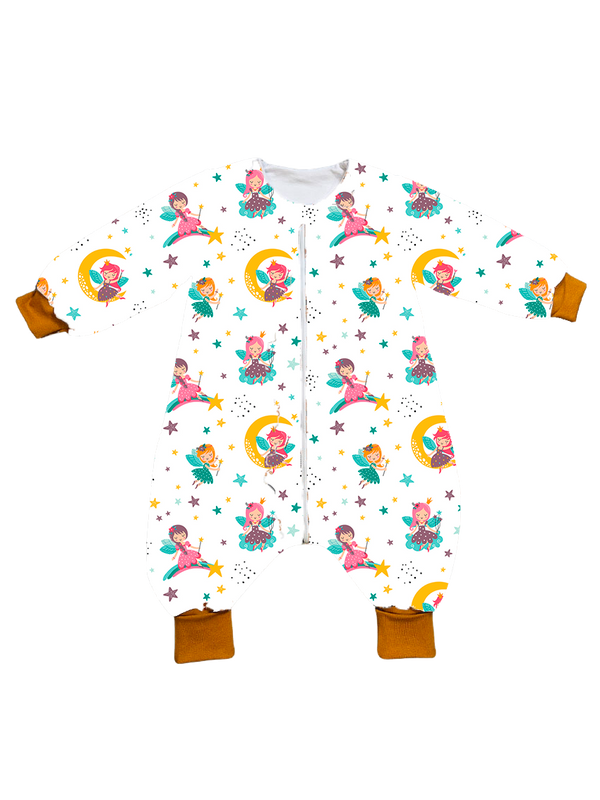 Muslin sleeping bag with legs, sleeves, and filling - Moon Fairy