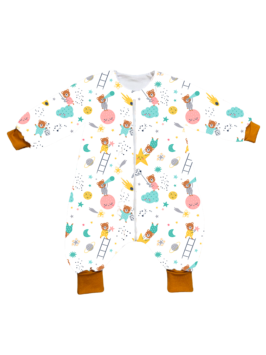 Muslin vreća za spavanje s nogavicama, rukavima i punilom - Little bear in the sky
