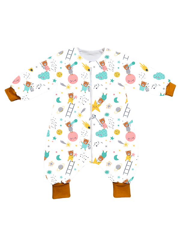 Muslin vreća za spavanje s nogavicama, rukavima i punilom - Little bear in the sky