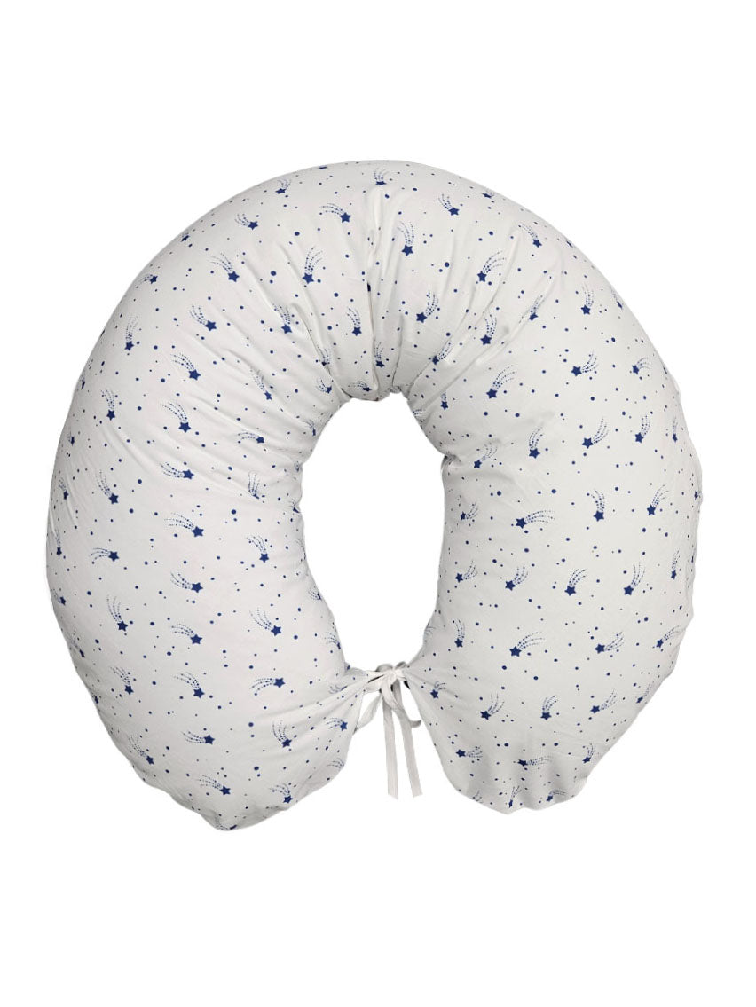 Nursing Pillow with Cotton Cover 130cm - Dream big rainbow and blue stars