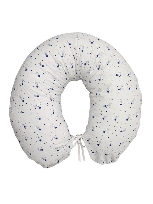 Nursing Pillow with Cotton Cover 130cm - Dream big rainbow and blue stars