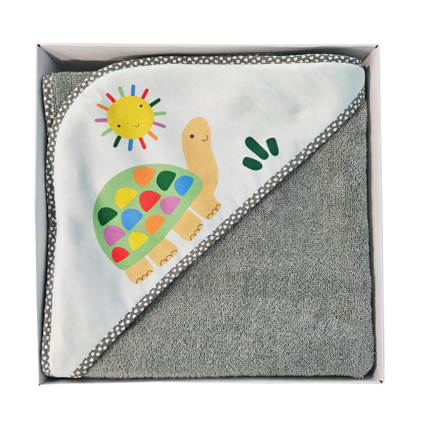 Cotton Towel 100x100cm - Pattern - Green - Turtle