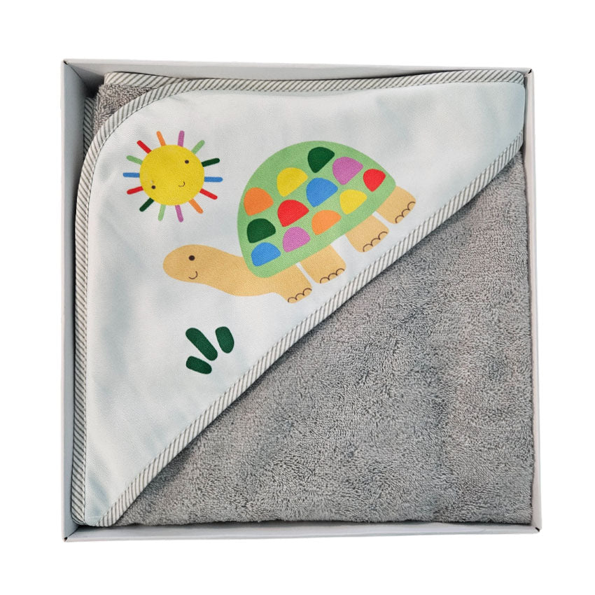 Cotton Towel 100x100cm - Pattern - Gray - Turtle