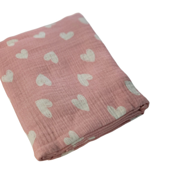 Muslin tetra dekica - Rose hearts
