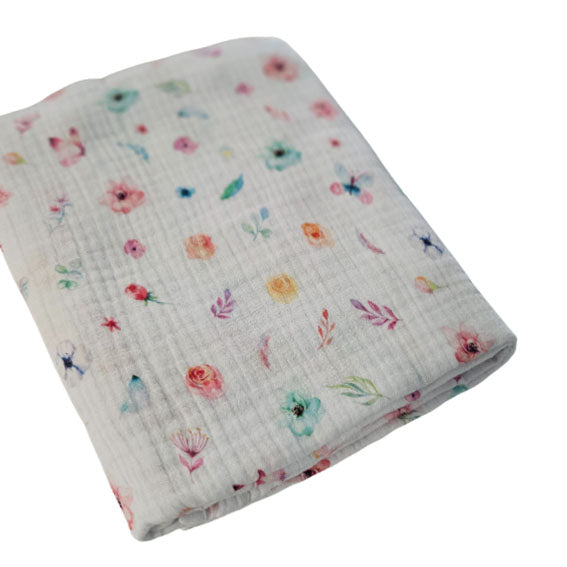 Muslin tetra dekica - Flowers and butterfly