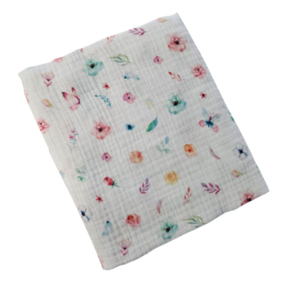 Muslin tetra dekica - Flowers and butterfly