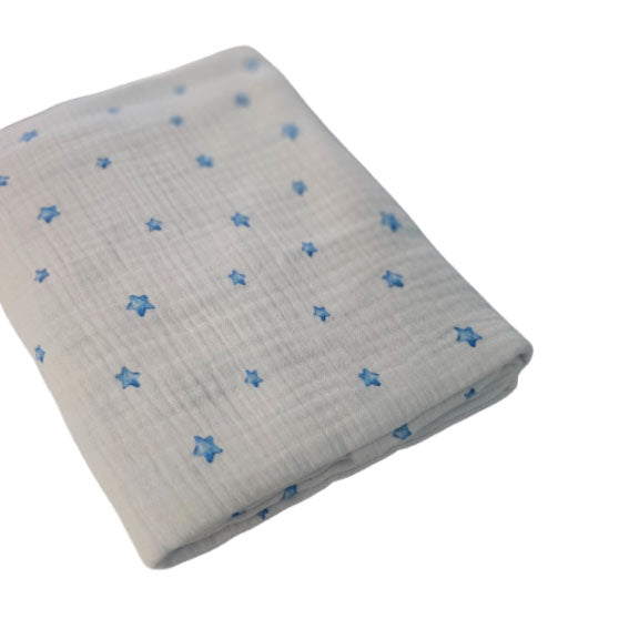 Muslin tetra dekica - Big and small blue stars