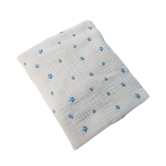 Muslin tetra dekica - Big and small blue stars