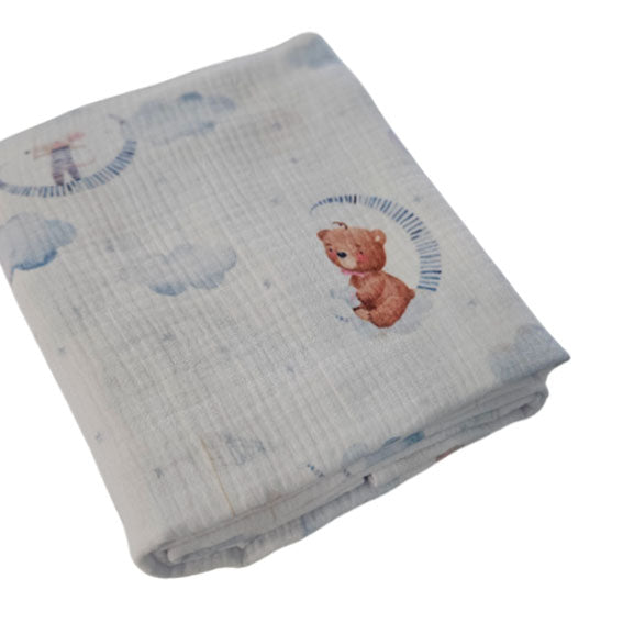 Muslin tetra dekica - Mouse and bear on the moon
