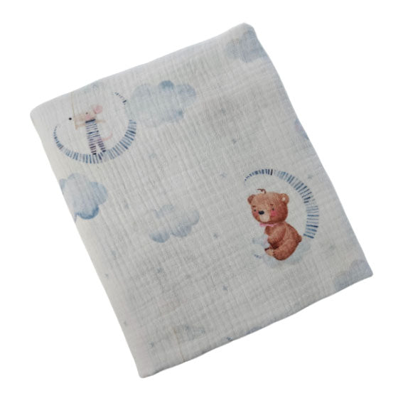Muslin tetra dekica - Mouse and bear on the moon