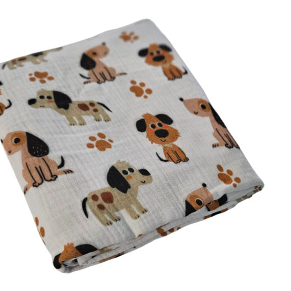 Muslin Tetra Blanket - Cute Dogs
