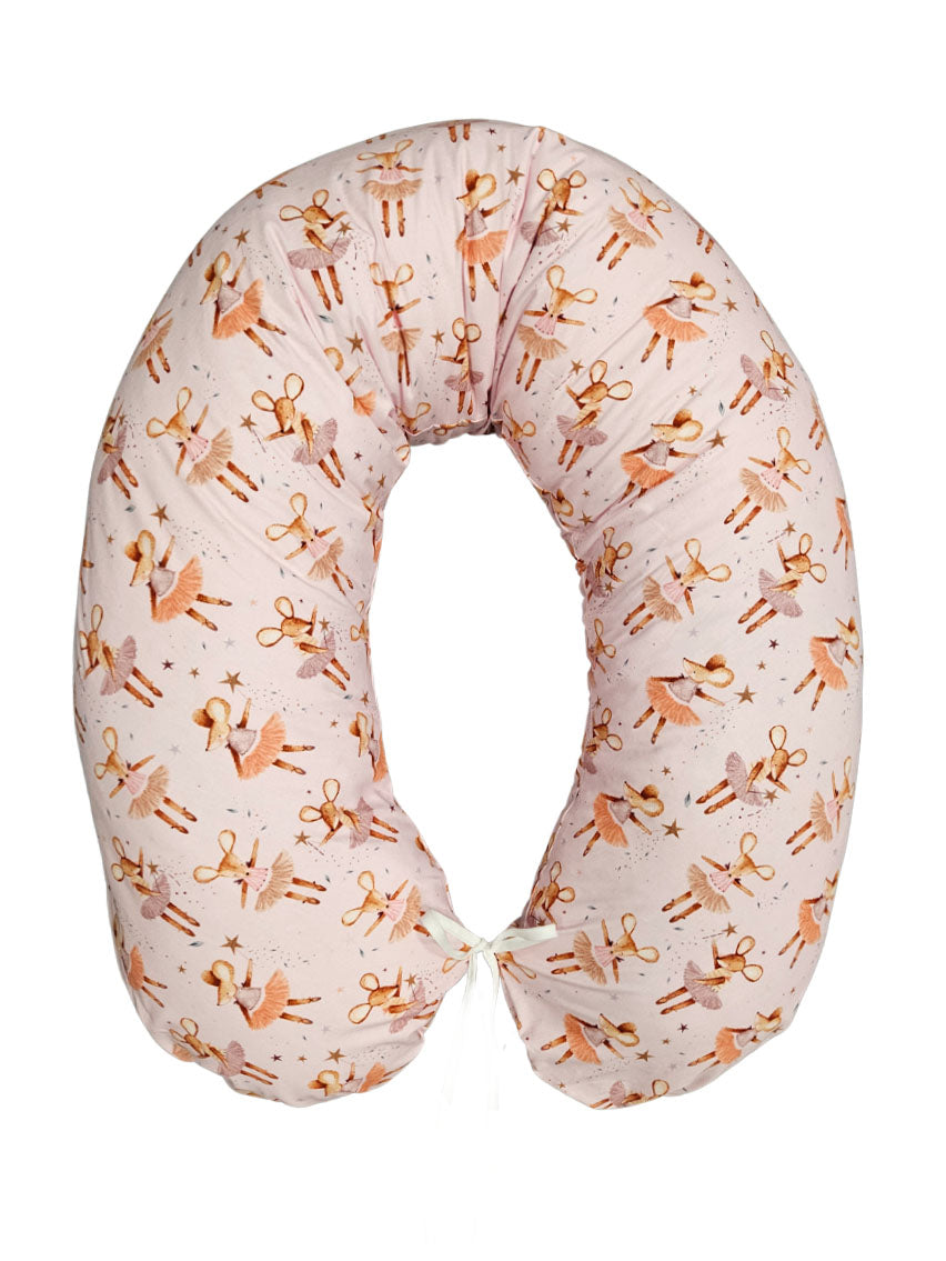 Nursing and Sleeping Pillow 170 cm with Cotton Cover - Rose Mousie