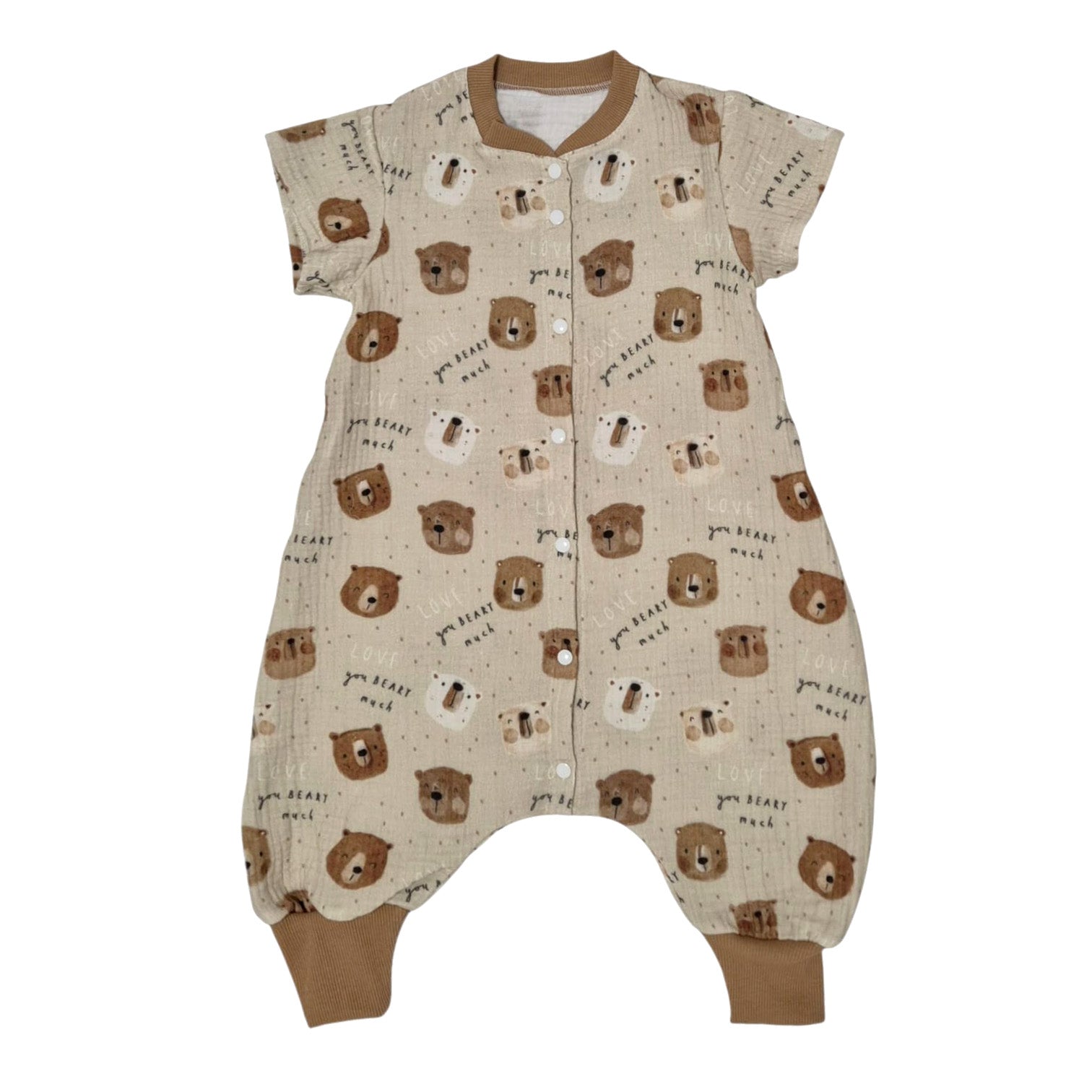 Jednoslojna muslin vreća za spavanje sa nogavicama - Love you beary much