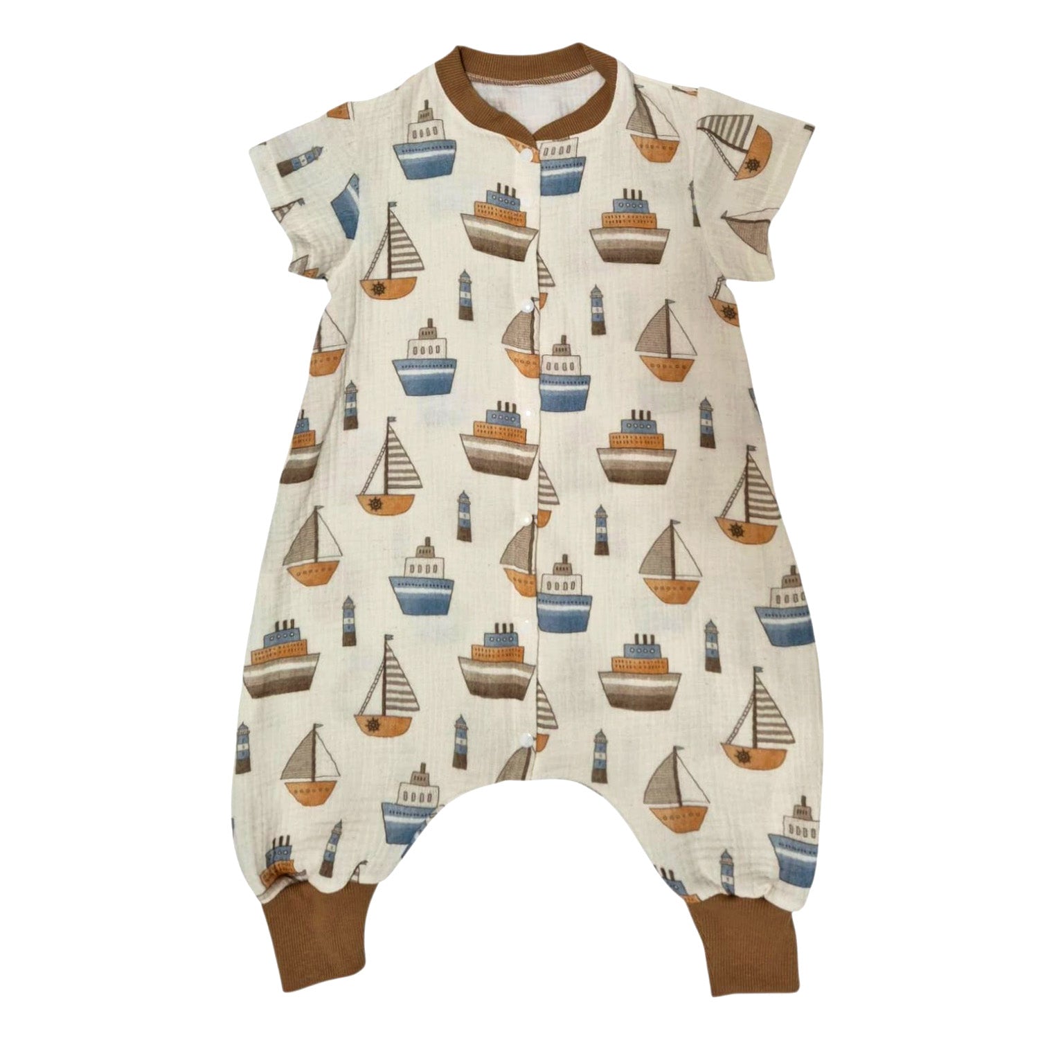Single-layer muslin sleeping bag with legs - Boats