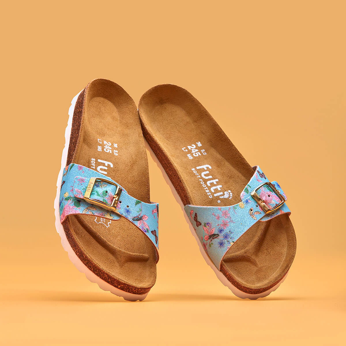 Mara Blue Flowers Glitter