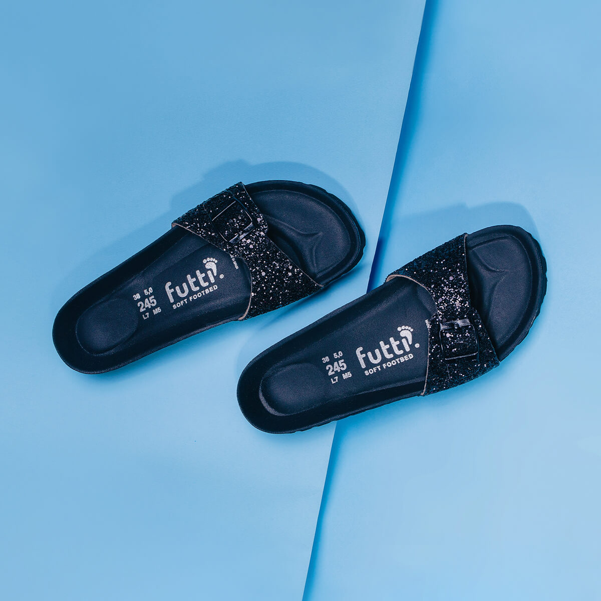 Mara Black Glitter