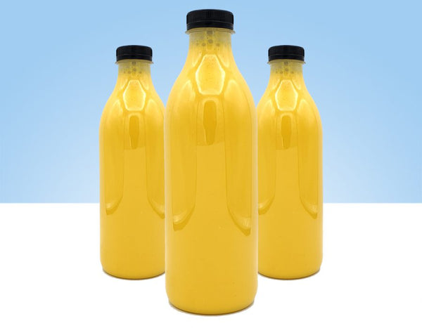 zumo de mango y coco recien elaborado