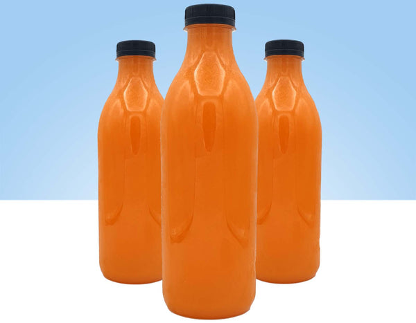 zumos naturales de naranja y zanahoria hechos a diario