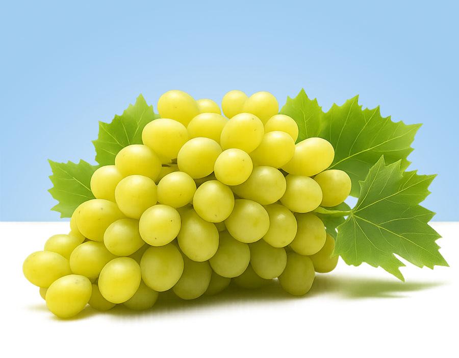 Uvas blancas sin semillas, frescas, en bandeja de 500 gramos