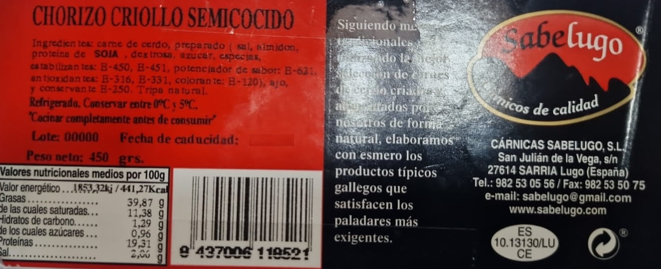 CRIOLLO CHORIZO