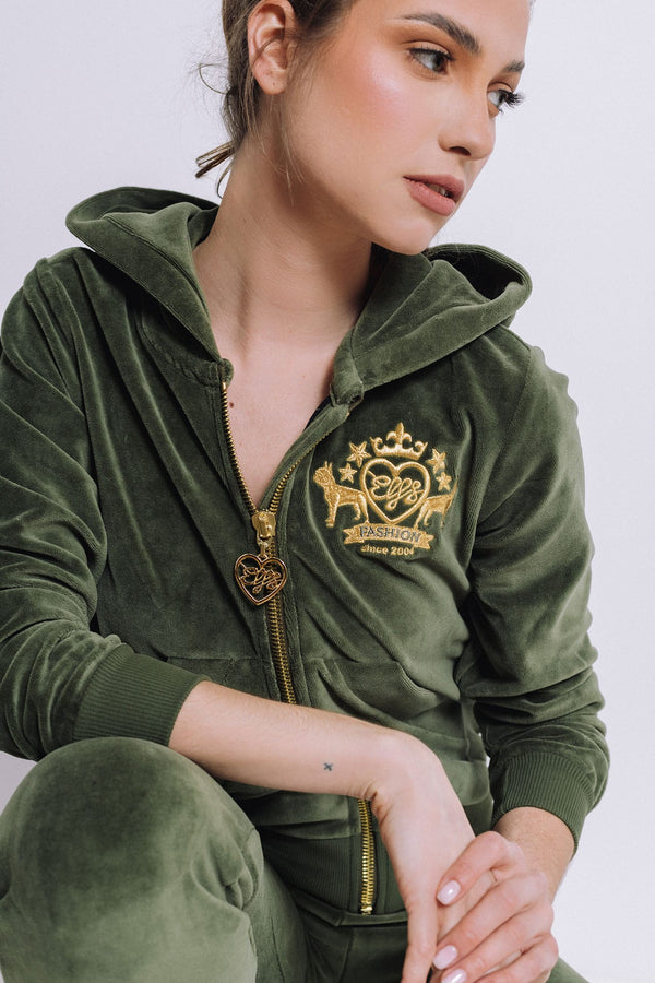 Women's Tracksuit VELVET OLIVE GREEN