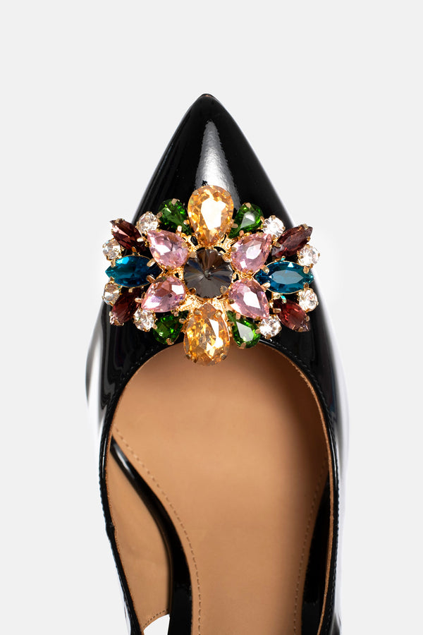 Crne potpetice s otvorenom stražnjom stranom VERONIQUE