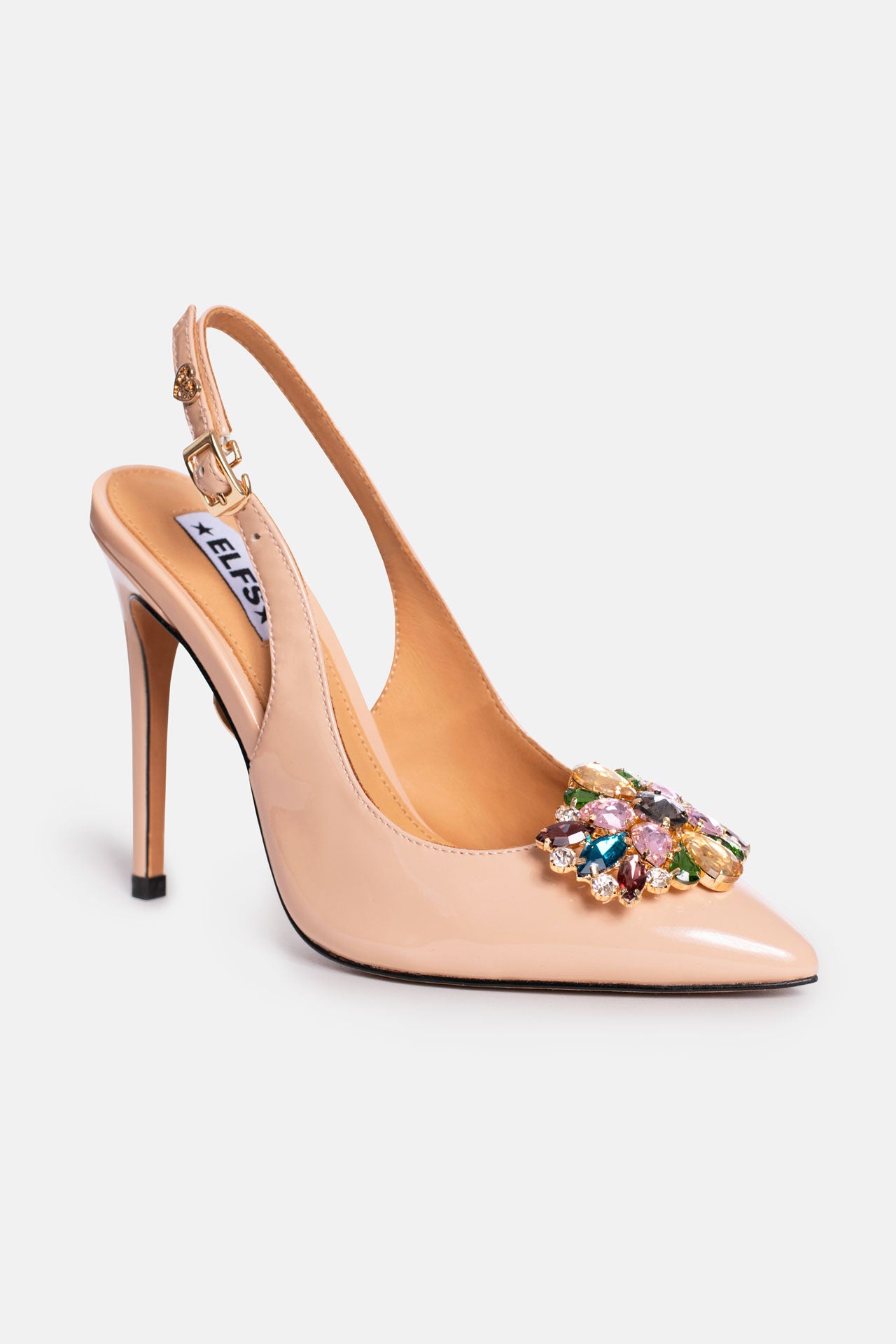 Beige open-heeled pumps ANGELIQUE