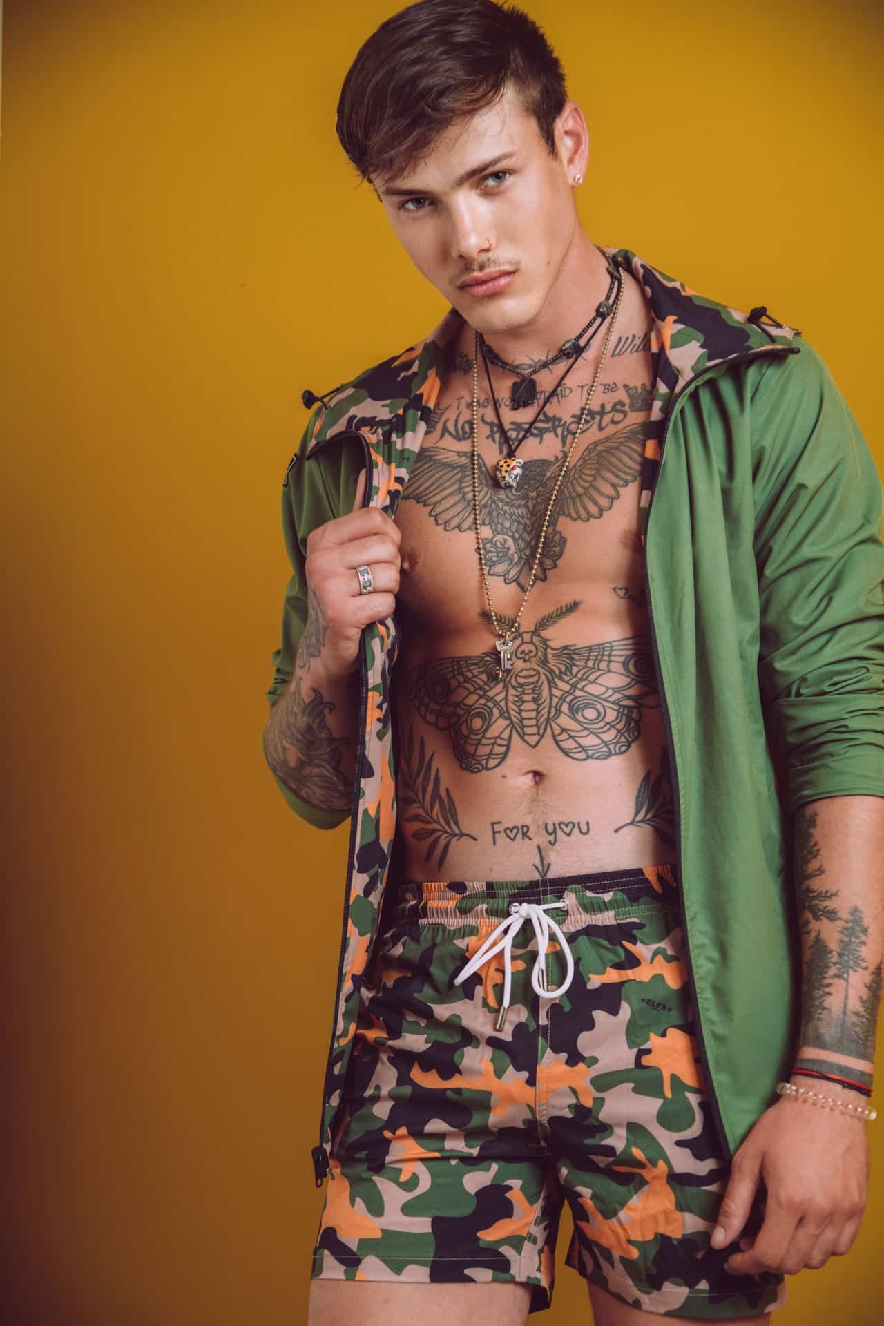 Men's WINDJACKET 2FACE OLIVE GREEN & MILITARY