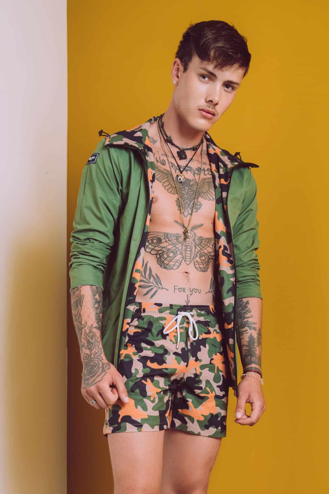 Men's WINDJACKET 2FACE OLIVE GREEN & MILITARY