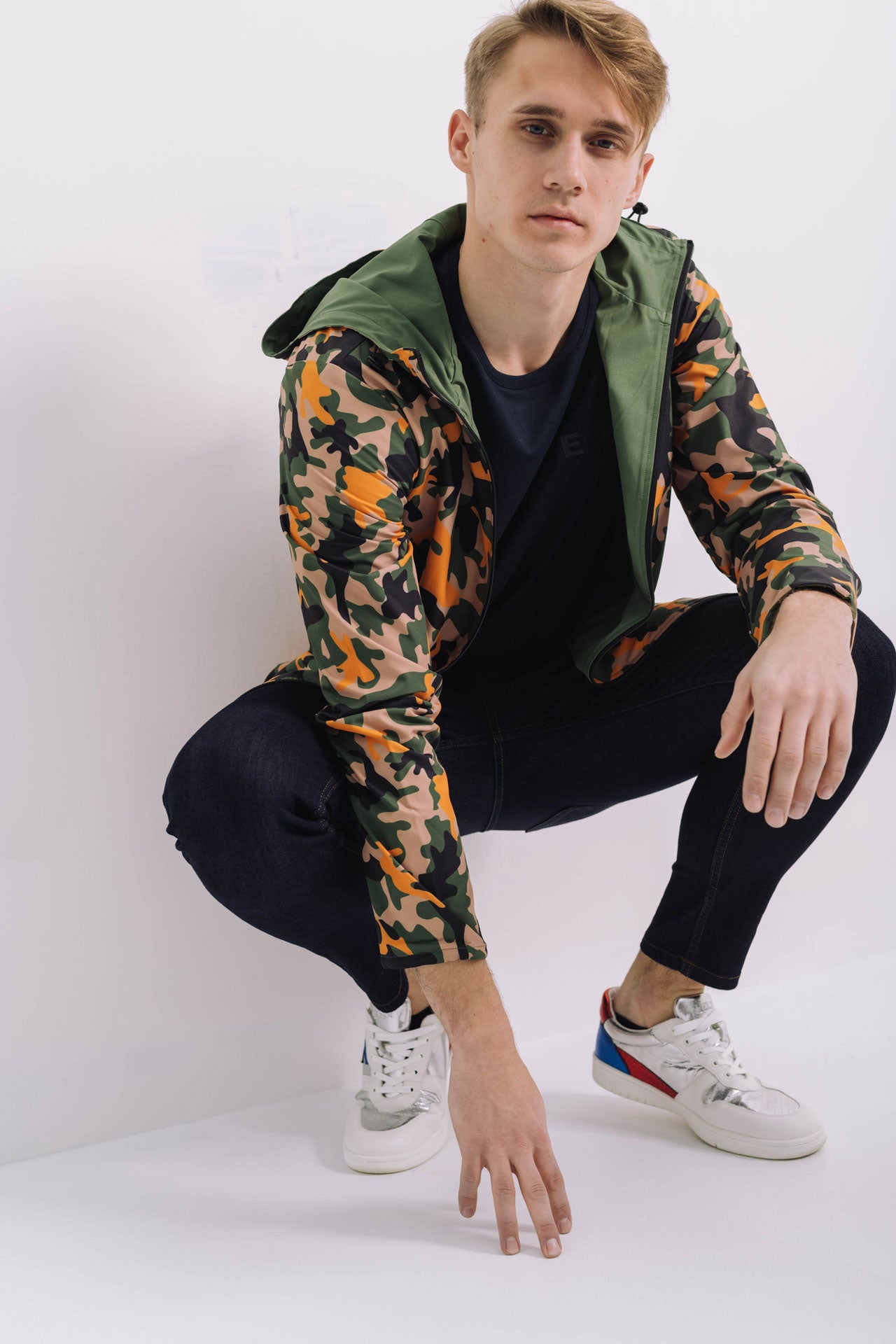 Men's WINDJACKET 2FACE OLIVE GREEN & MILITARY