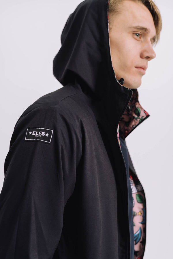 Men's WINDJACKET 2FACE BLACK&TATTOO