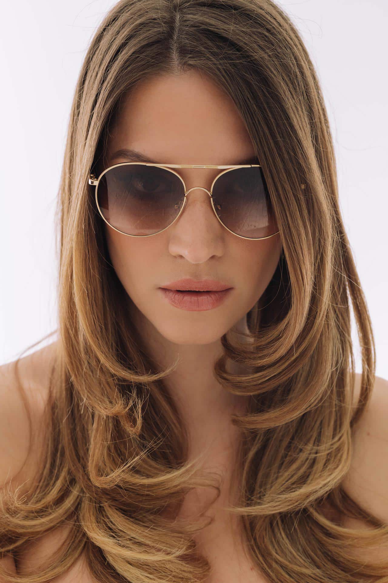 ANNIE FRID Brown Gradient Sunglasses