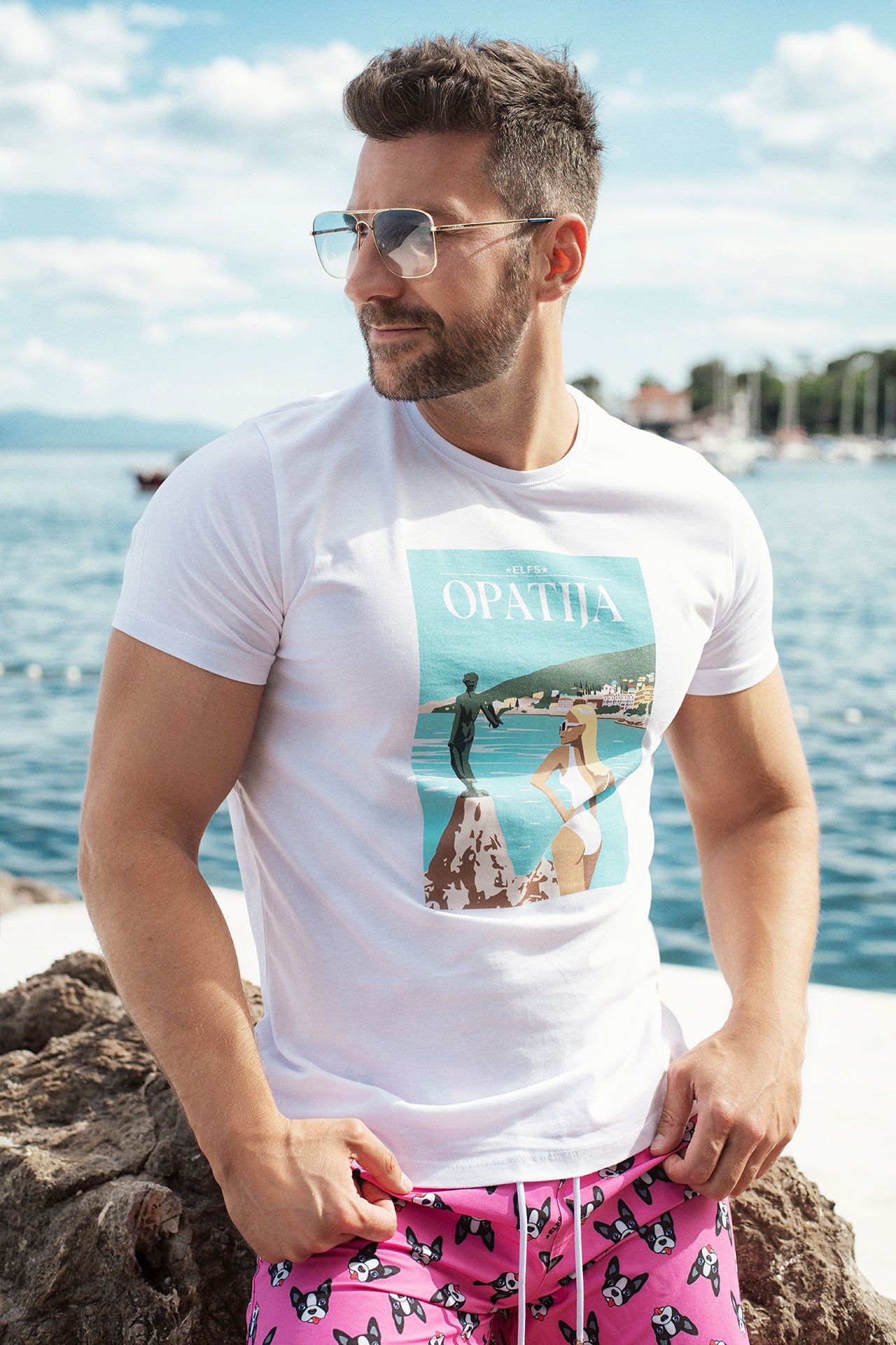 Men's T-shirt POSTCARD OPATIJA
