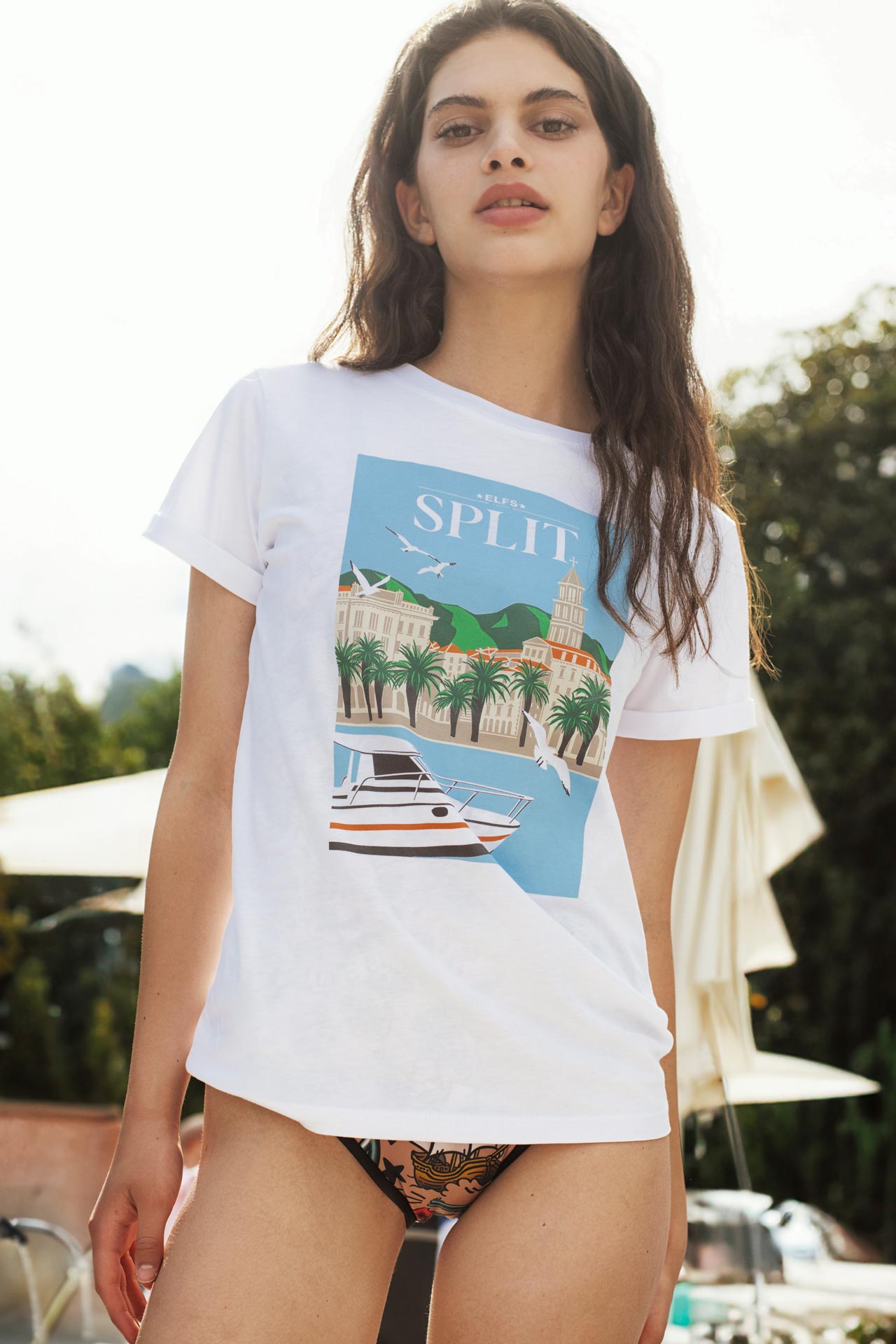 Women's T-shirt POSTCARD SPLIT
