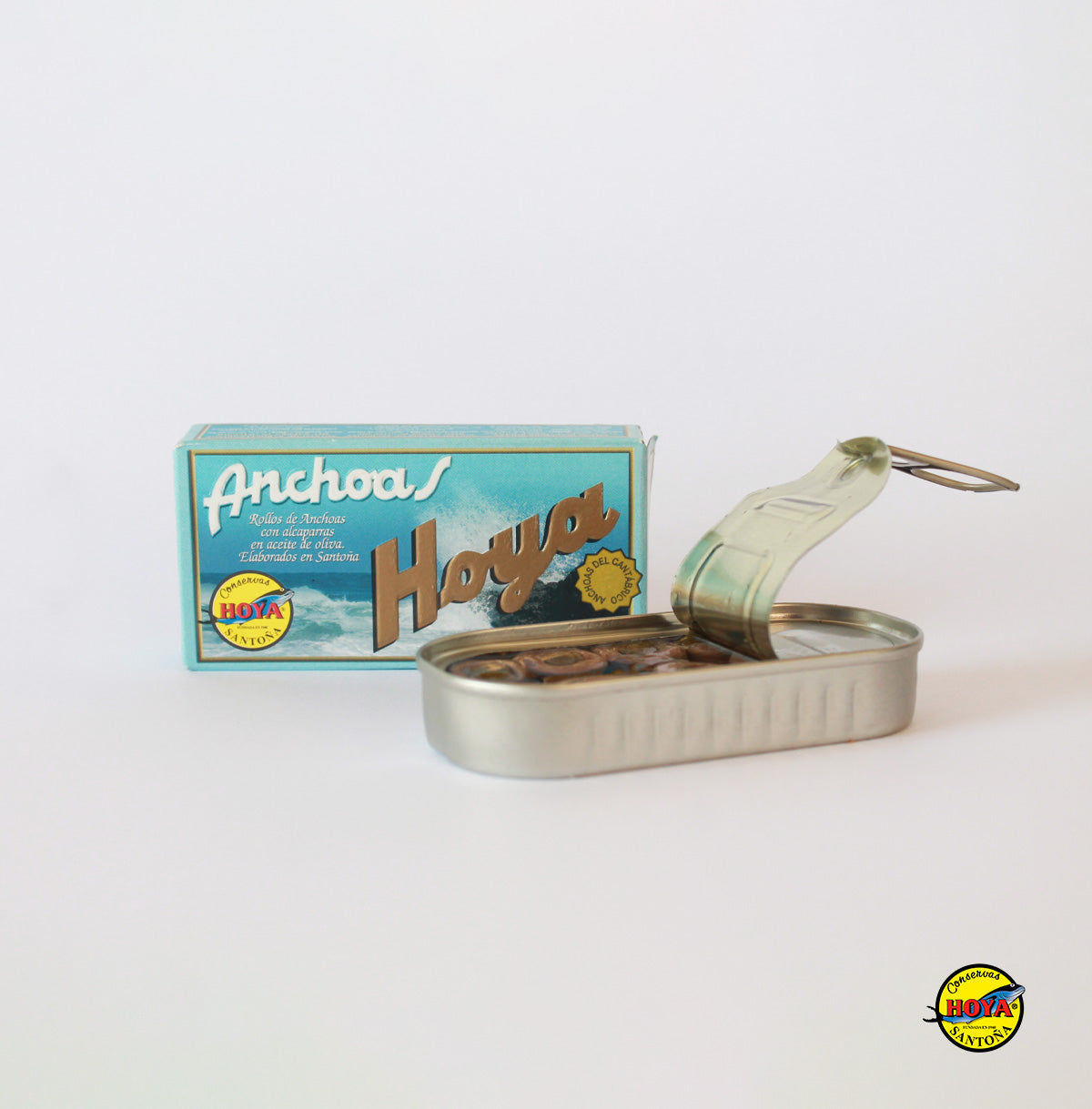 Rollos de Anchoas Cantábricas con Alcaparras en Aceite de Oliva HOYA 50g