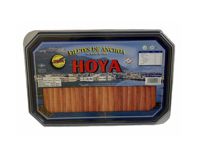 Plastic container with Cantabrian Anchovies in olive oil HOYA 300g