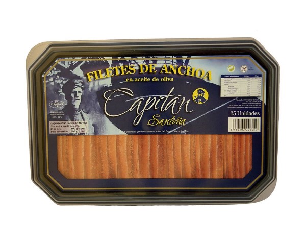 Plastic container with Anchovies in olive oil CAPTAIN 300g