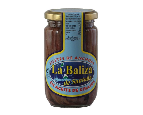 Anchovy Jar in Sunflower Oil La Baliza 315g