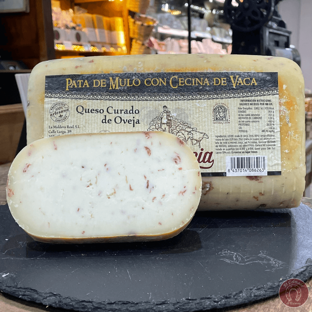 Queso Pata de Mulo curado con cecina de vaca IGP Leon
