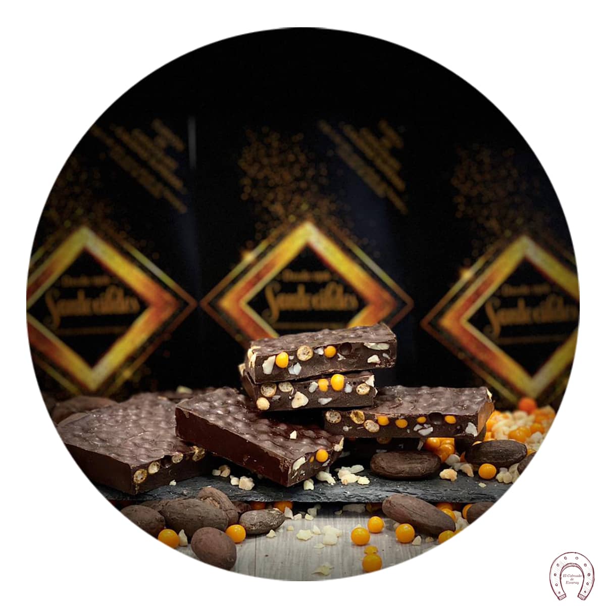 Turrón de chocolate 75% con naranja Santocildes
