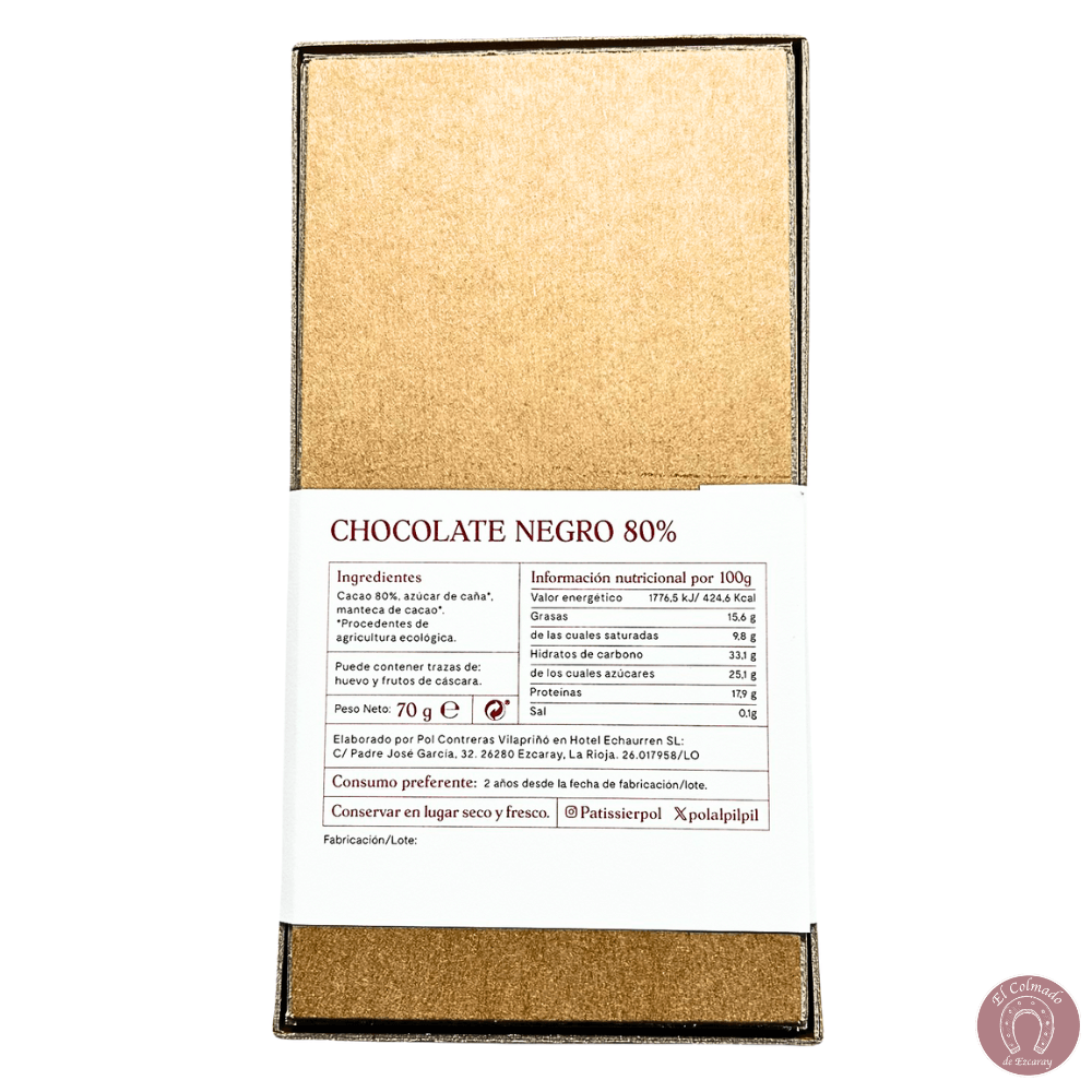 Chocolate artesano de Ezcaray, origen cacao Bolivia
