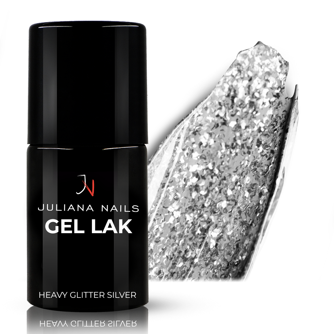 Gel lak Heavy Glitter Silver 6ml