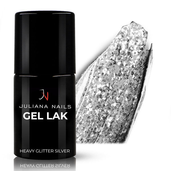 Gel lak Heavy Glitter Silver 6ml