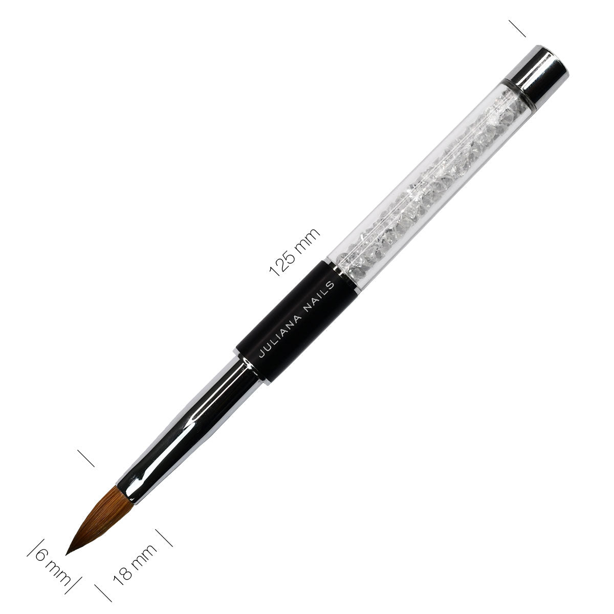 Premium Acrylic Brush – 100% Kolinsky – Oval No. 6