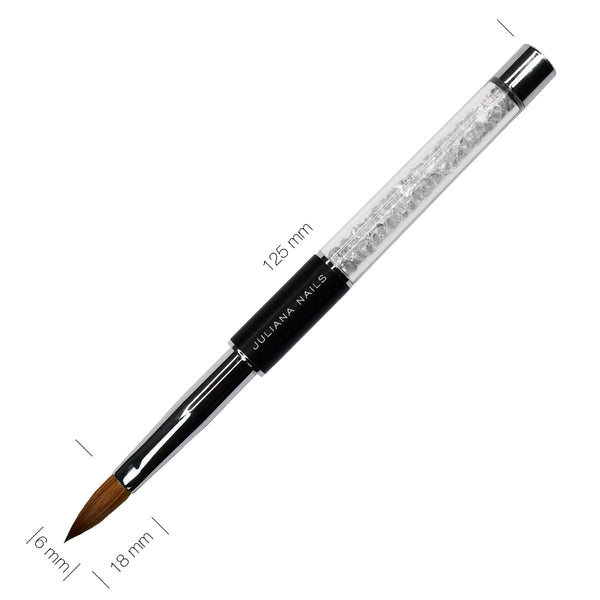 Premium Acrylic Brush – 100% Kolinsky – Oval No. 6